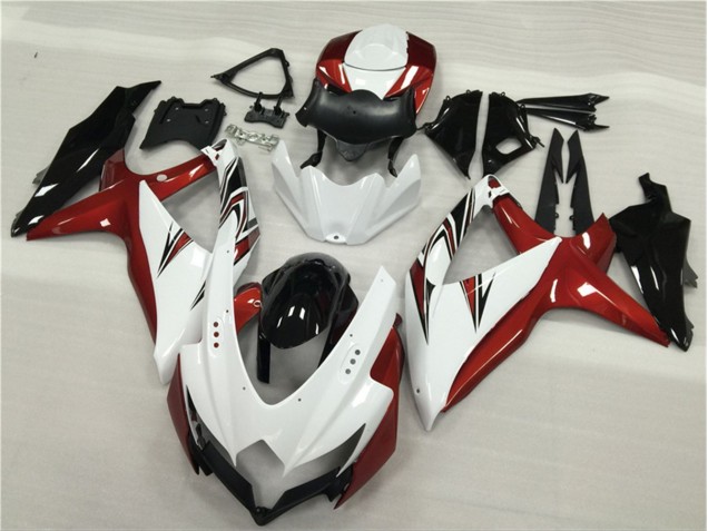 Blanco Rojo Negro Carenado Moto Suzuki GSXR 600 / 750 K8 08-10 Blanco Rojo Negro Carenado Moto Suzuki GSXR 600 / 750 K8 08-10