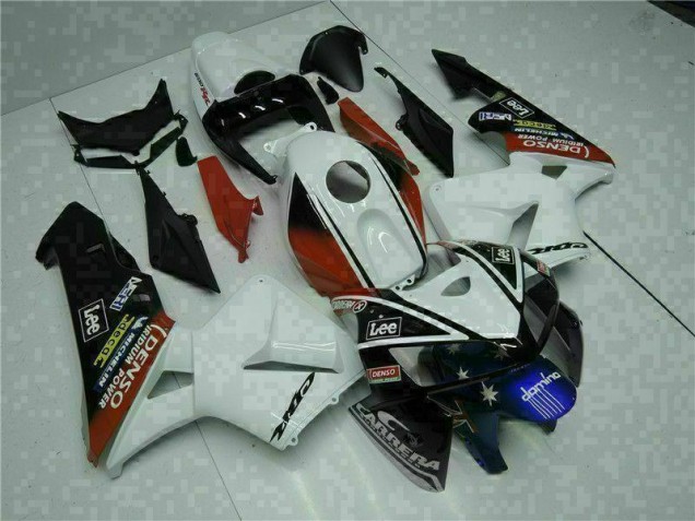 Blanco Rojo Negro Lee Carenado Moto Honda CBR 600 RR 05-06 Blanco Rojo Negro Lee Carenado Moto Honda CBR 600 RR 05-06
