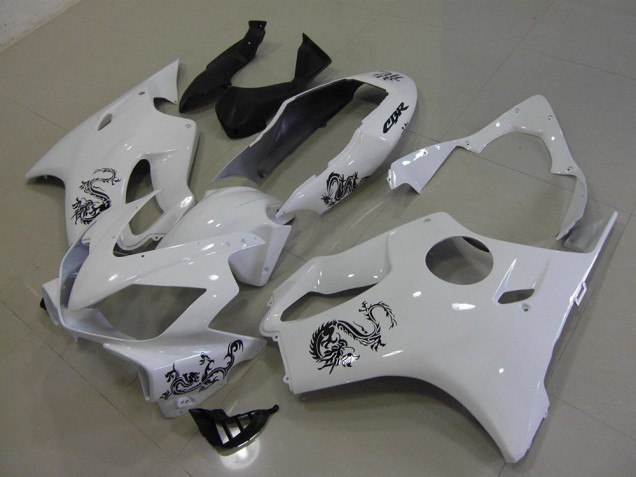 Blanco con Negro Dragon Carenado Moto Honda CBR 600 F4i 04-07 Blanco con Negro Dragon Carenado Moto Honda CBR 600 F4i 04-07