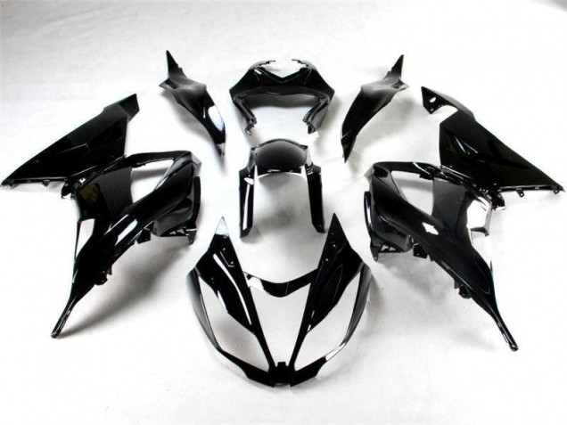 Brillante Negro Carenado Moto Kawasaki ZX6R 13-18 Brillante Negro Carenado Moto Kawasaki ZX6R 13-18