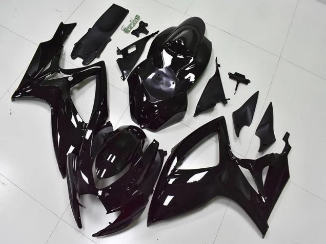 Brillante Negro Carenado Moto Suzuki GSXR 600 / 750 K6 06-07 Brillante Negro Carenado Moto Suzuki GSXR 600 / 750 K6 06-07