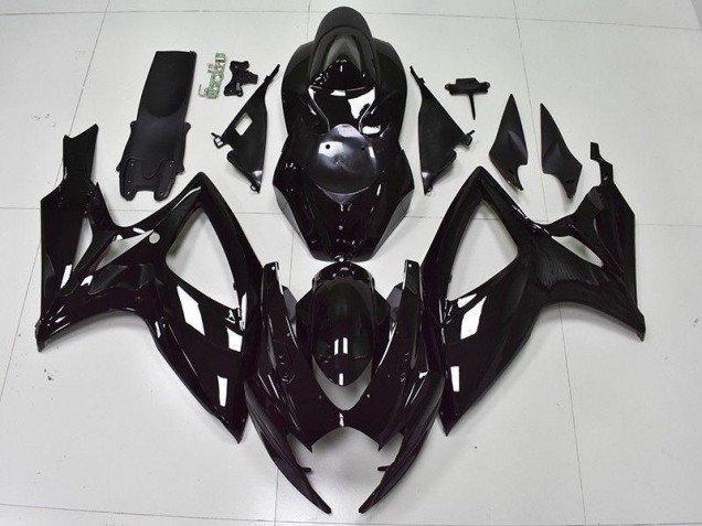 Brillante Negro Carenado Moto Suzuki GSXR 600 / 750 K6 06-07 Brillante Negro Carenado Moto Suzuki GSXR 600 / 750 K6 06-07