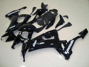 Brillante Negro con Blanco Pegatinas Carenado Moto Kawasaki ZX10R 08-10