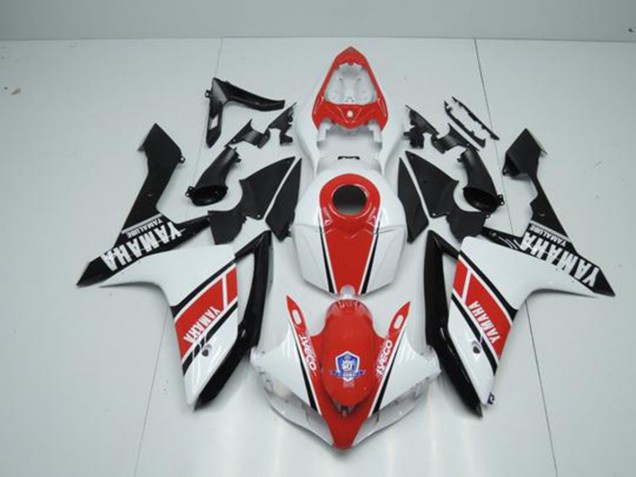 Fábrica Rojo Blanco Carenado Moto Yamaha R1 07-08 Fábrica Rojo Blanco Carenado Moto Yamaha R1 07-08