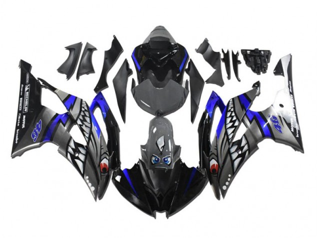 Gris Azul Tiburón Carenado Moto Yamaha R6 08-16 Gris Azul Tiburón Carenado Moto Yamaha R6 08-16