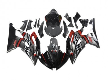 Gris Rojo Tiburón Carenado Moto Yamaha R6 08-16