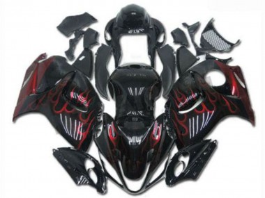 Compra Carenados Moto Suzuki GSXR 1300 Hayabusa 2008-2020 - Negro Brillante Rojo Llama