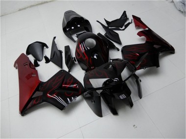 Compra Kits Carenado Moto Honda CBR600RR 2005-2006 - Negro Brillante Rojo Llama
