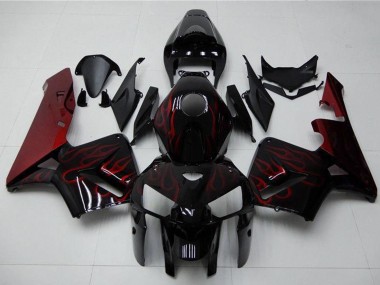 Compra Kits Carenado Moto Honda CBR600RR 2005-2006 - Negro Brillante Rojo Llama