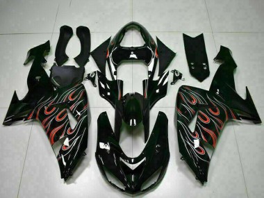 Compra Kits Carenado Moto Kawasaki ZX10R 2006-2007 - Negro Brillante Rojo Llama