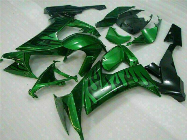 Compra Carenados Moto Kawasaki ZX10R 2008-2010 - Negro Brillante Verde Llama