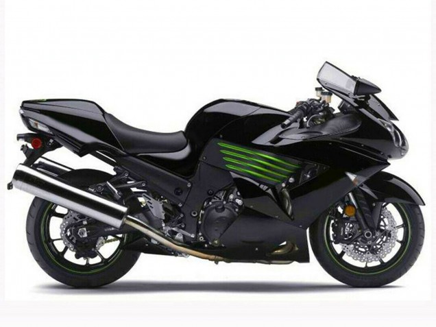 Compra Carenados Moto Kawasaki ZX14R ZZR1400 2006-2011 - Negro Brillante Verde