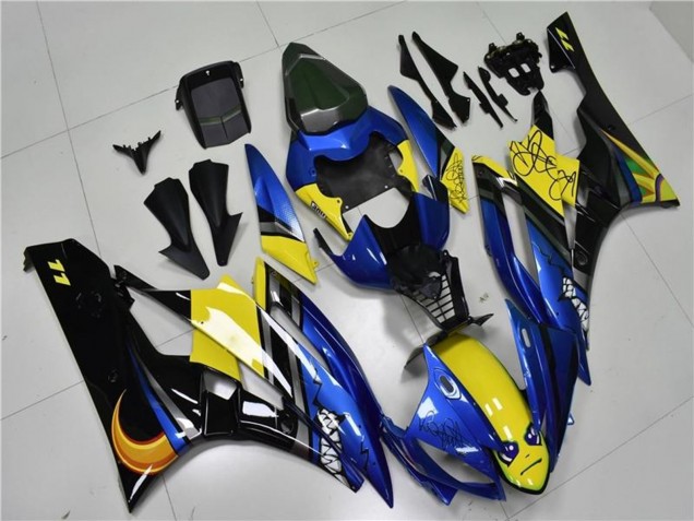 Compra Carenados Moto Yamaha YZF R6 2006-2007 - Azul Amarillo Negro Brillante Tiburón
