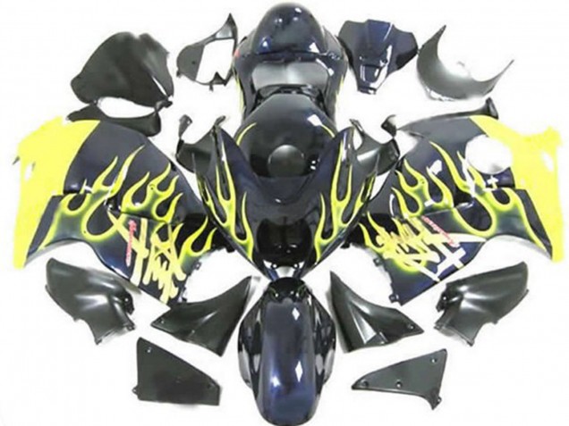 Compra Carenados Moto Suzuki GSXR 1300 1996-2007 - Negro Brillante Amarillo Llama
