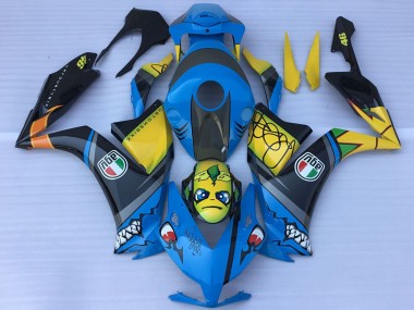 Compra Carenados Moto Honda CBR1000RR 2012-2016 - Azul Amarillo Negro Brillante Tiburón Teeth