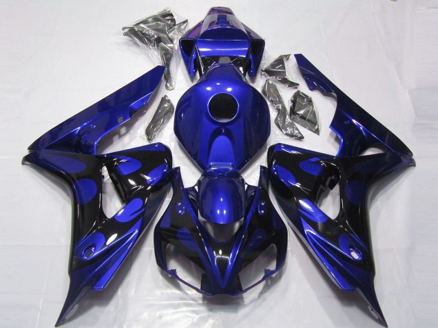Compra Carenados Moto Honda CBR1000RR 2006-2007 - Azul Negro Brillante Llama