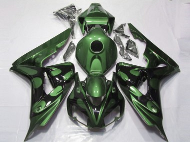 Compra Carenados Moto Honda CBR1000RR 2006-2007 - Verde Negro Brillante Llama