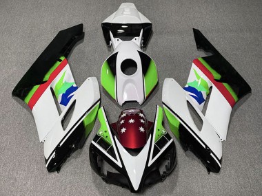 Compra Carenados Moto Honda CBR1000RR 2004-2005 - Blanco Verde Rojo Negro Brillante Estrella