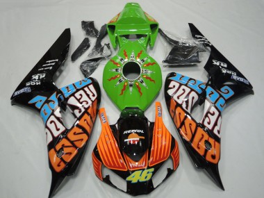 Compra Carenados Moto Honda CBR1000RR 2006-2007 - Verde Naranja Azul Negro Brillante Rossi 46