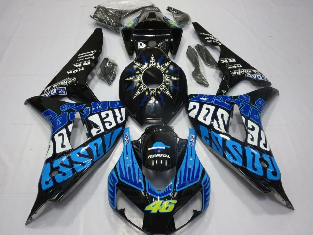 Compra Carenados Moto Honda CBR1000RR 2006-2007 - Negro Brillante Azul Rossi 46