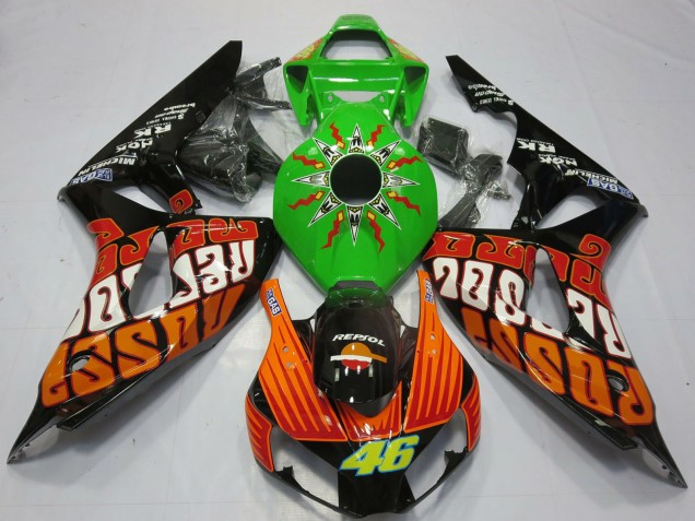 Compra Carenados Moto Honda CBR1000RR 2006-2007 - Verde Naranja Negro Brillante Rossi 46