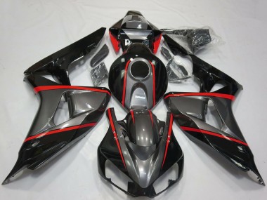 Compra Carenados Moto Honda CBR1000RR 2006-2007 - Gris Negro Brillante Rojo Raya