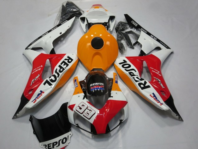 Compra Carenados Moto Honda CBR1000RR 2006-2007 - Naranja Blanco Rojo Negro Brillante Repsol 93