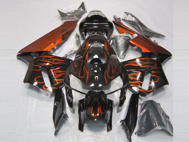 Compra Carenados Moto Honda CBR600RR 2005-2006 - Negro Brillante Naranja Llama