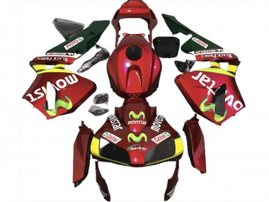 Compra Carenados Moto Honda CBR600RR 2003-2004 - Rojo Amarillo Verde MoviStar