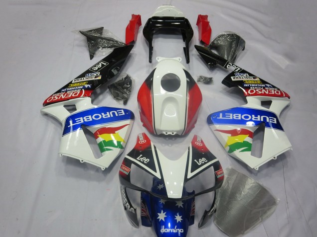 Compra Kits Carenado Moto Honda CBR600RR 2003-2004 - Blanco Rojo Azul Negro Brillante EuroBet