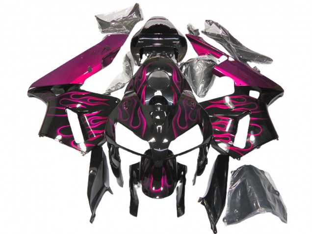Compra Carenados Moto Honda CBR600RR 2005-2006 - Negro Brillante Rosa Llama