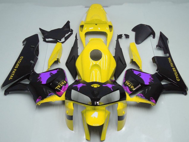 Compra Carenados Moto Honda CBR600RR 2005-2006 - Negro Brillante Amarillo Púrpura Splatter