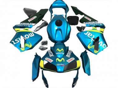 Compra Carenados Moto Honda CBR600RR 2003-2004 - Azul Claro Amarillo Verde MoviStar