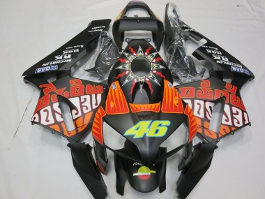 Compra Carenados Moto Honda CBR600RR 2003-2004 - Negro Mate Naranja Amarillo Rossi 46