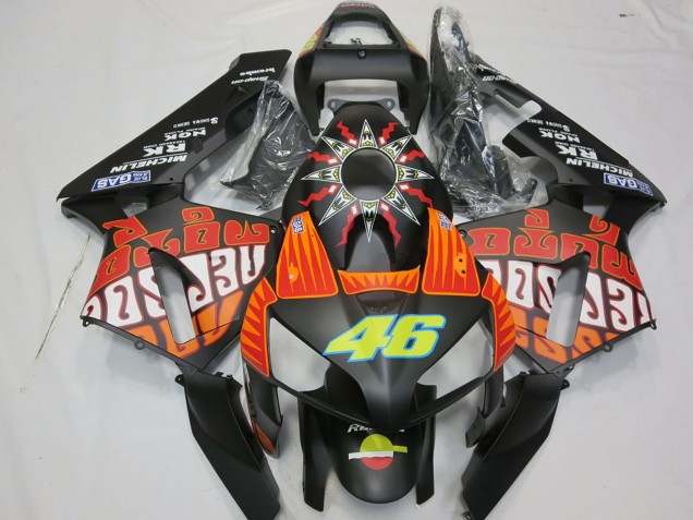 Compra Carenados Moto Honda CBR600RR 2003-2004 - Negro Mate Naranja Amarillo Rossi 46