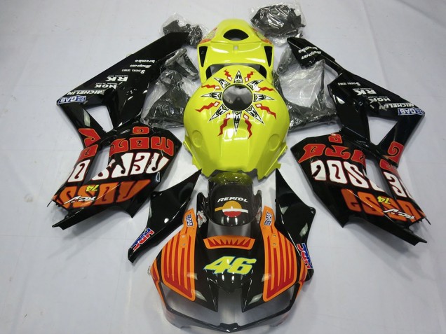 Compra Carenados Moto Honda CBR600RR 2013-2023 - Amarillo Naranja Negro Brillante Rossi 46