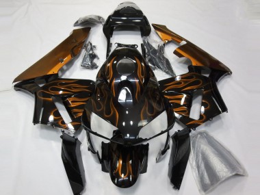Compra Carenados Moto Honda CBR600RR 2003-2004 - Negro Brillante Naranja Llama