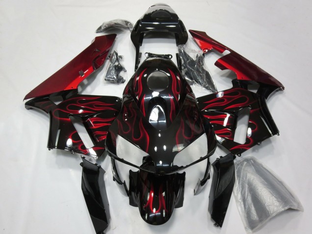 Compra Carenados Moto Honda CBR600RR 2003-2004 - Negro Brillante Rojo Llama