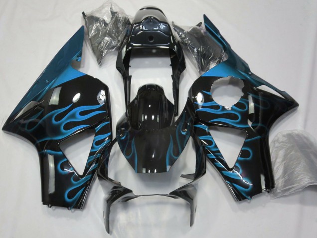 Compra Carenados Moto Honda CBR954RR 2002-2003 - Negro Brillante Azul Claro Llama