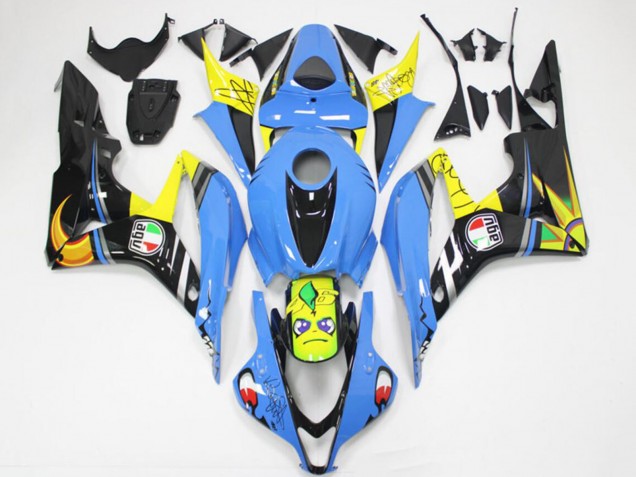 Compra Carenados Moto Honda CBR600RR 2007-2008 - Azul Claro Amarillo Negro Brillante Tiburón