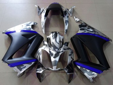 Compra Carenados Moto Honda VFR 800 2002-2013 - Gris Camouflage Azul Negro Mate