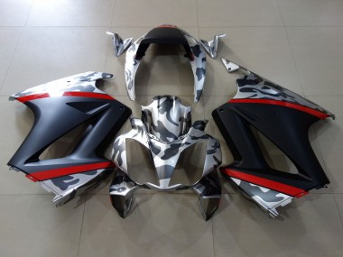 Compra Carenados Moto Honda VFR 800 2002-2013 - Gris Camouflage Rojo Negro Mate