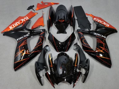 Compra Carenados Moto Suzuki GSXR 600 / GSXR 750 2006-2007 - Negro Brillante Naranja Bacardi