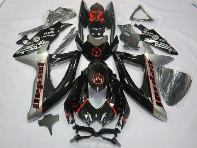 Compra Carenados Moto Suzuki GSXR 600 / GSXR 750 2008-2010 - Negro Brillante Plata Rojo Jordan 23