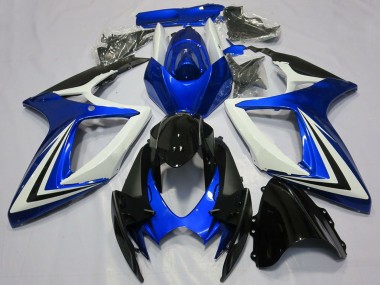 Compra Carenados Moto Suzuki GSXR 600 / GSXR 750 2006-2007 - Blanco Azul Negro Brillante Raya