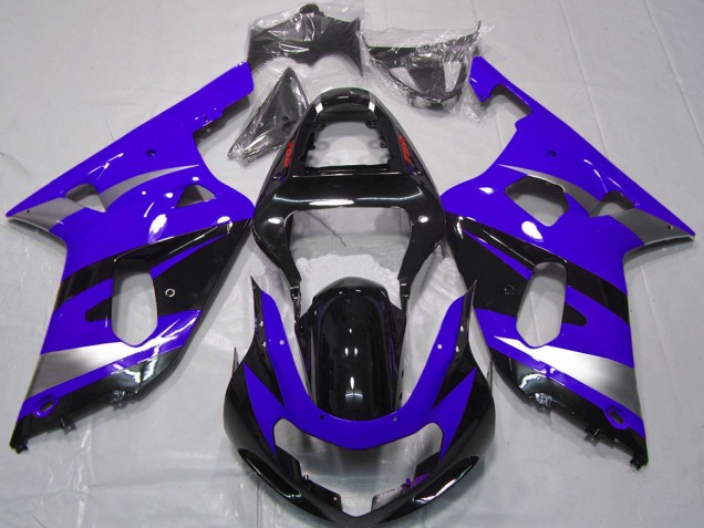 Compra Carenados Moto Suzuki GSXR 600 / GSXR 750 2001-2003 - Azul Plata Negro Brillante OEM Estilo