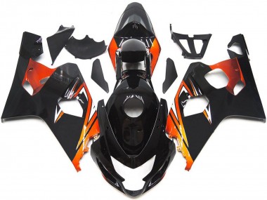 Compra Carenados Moto Suzuki GSXR 600 / GSXR 750 2004-2005 - Negro Brillante Naranja OEM Estilo