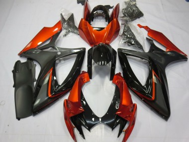 Compra Carenados Moto Suzuki GSXR 600 / GSXR 750 2006-2007 - Burnt Naranja Gris Negro Brillante