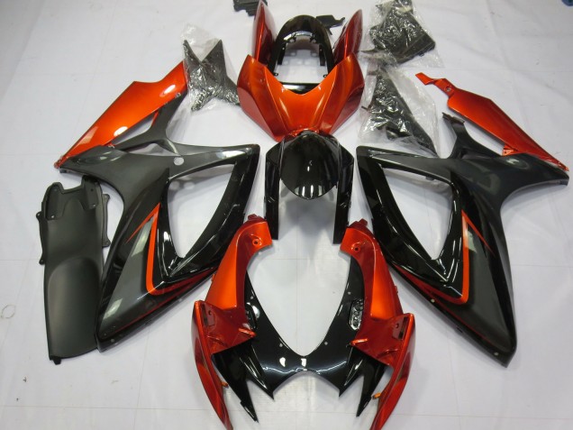 Compra Carenados Moto Suzuki GSXR 600 / GSXR 750 2006-2007 - Burnt Naranja Gris Negro Brillante