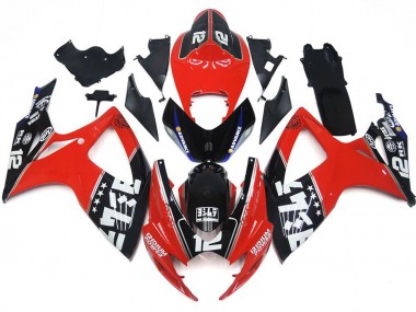Compra Carenados Moto Suzuki GSXR 600 / GSXR 750 2006-2007 - Rojo Negro Brillante Blanco